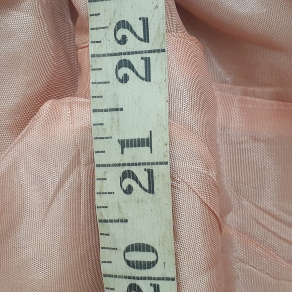 TAN Nude Linen  Asymetrical Blazer Curvy Button front detail Crop Jacket Sz 10 - Picture 14 of 14